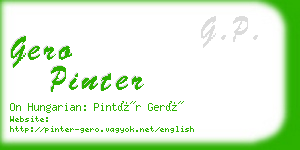 gero pinter business card